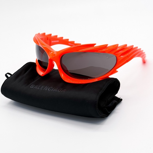 NEW BALENCIAGA BB0255S 005 ORANGE GREY UNISEX SUNGLASSES BALENCIAGA - Picture 2 of 11